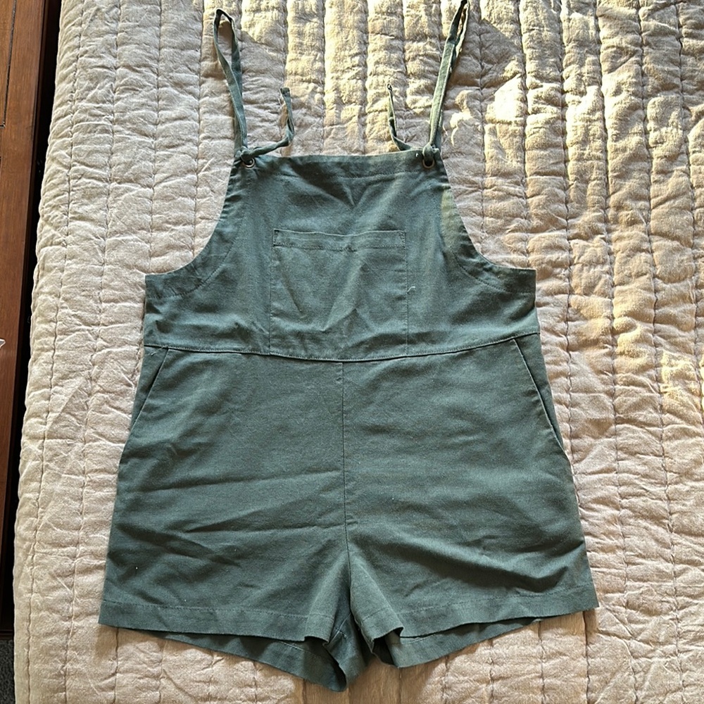 Green Overalls Romper